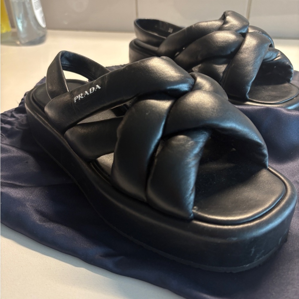 Prada Elegant Black Leather Footwear